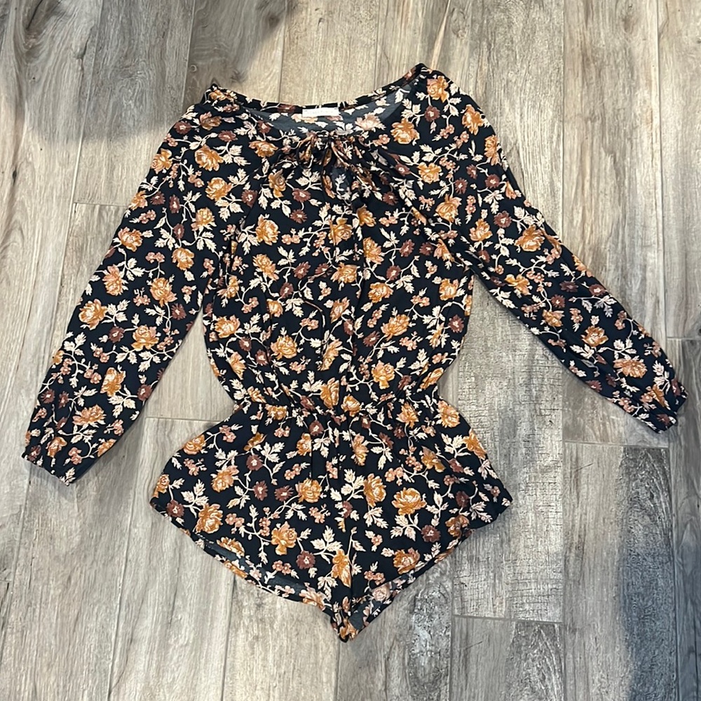 Floral off the shoulder romper